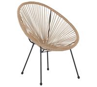 Beliani - Fauteuil Design Spaghetti - Acapulco II - en Polyrotin et Acier, Beige