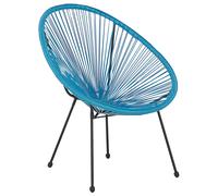 Beliani - Fauteuil Design Spaghetti - Acapulco II - en Polyrotin et Acier, Bleu