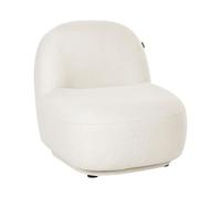 Beliani Fauteuil en Tissu à Dossier Bas Facile à Nettoyer Moderne Minimaliste Blanc Cassé Lovberg