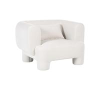Beliani Fauteuil en Tissu Rembourré Moelleux Pieds Cylindriques Dossier Incurvé Blanc Hogbo