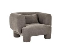 Beliani Fauteuil en Tissu Rembourré Moelleux Pieds Cylindriques Dossier Incurvé Marron Hogbo