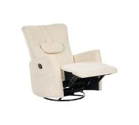 Beliani Fauteuil Inclinable à Bascule Beige Clair Tissu Chenille Moderne