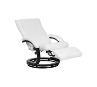 Beliani Fauteuil Inclinable Blanc Cuir PU Unicolore