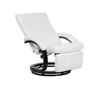Fauteuil Inclinable en Cuir PU Blanc avec Rembourrage Épais et Repose-pied pour Salon au Design Moderne et Élégant Beliani