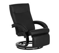 Beliani Fauteuil Inclinable en Cuir PU Noir avec Rembourrage Épais et Repose-Pied pour Salon au Design Moderne et Élégant