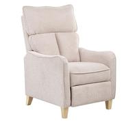 Beliani Fauteuil Inclinable en Tissu Beige Repose-Pieds et Dossier Réglable Rétro Royston