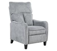 Fauteuil Inclinable en Tissu Gris Repose-Pieds et Dossier Réglable Rétro Royston