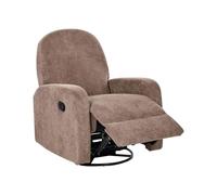 Beliani Fauteuil Inclinable en Tissu Pivotant Réglable Manuellement Rembourré Marron FEBE