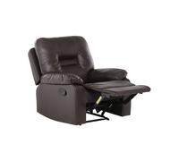 Beliani - Fauteuil Inclinable et Avec Repose Pied - Bergen - En Cuir PU Marron