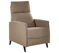 Beliani Fauteuil Inclinable Manuellement Rétro en Tissu avec Dossier Réglable et Repose-Pieds Rembourré Marron Selvik