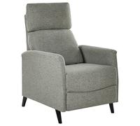 Beliani Fauteuil Inclinable Manuellement Rétro en Tissu avec Dossier Réglable et Repose-Pieds Rembourré Vert Clair Selvik