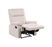 Beliani Fauteuil Inclinable Moderne avec Repose-Pieds et Dossier Réglable en Tissu Beige Everton