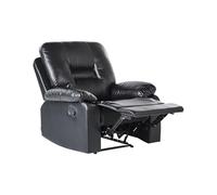 Beliani Fauteuil Inclinable Noir Cuir PU Unicolore Repose Pied