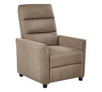 Beliani Fauteuil Inclinable Rétro en Tissu Dossier Réglable avec Repose-Pieds Taupe Sande
