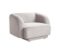 Beliani Fauteuil Incurvé Glam Style Art Déco avec Accoudoirs en Tissu Gris Clair Skjanes