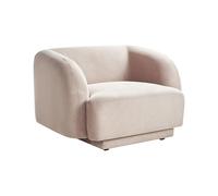 Beliani Fauteuil Incurvé Glam Style Art Déco avec Accoudoirs en Tissu Taupe Skjanes