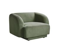 Beliani Fauteuil Incurvé Glam Style Art Déco avec Accoudoirs en Tissu Vert Skjanes