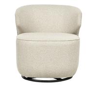 Beliani Fauteuil Industriel en Bouclé Base Pivotante 360° Incurvé Beige Clair Molleby