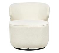 Beliani Fauteuil Industriel en Bouclé Base Pivotante 360° Incurvé Blanc Cassé Molleby