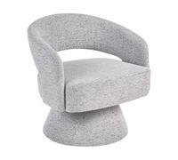 Beliani Fauteuil Minimaliste Scandinave en Tissu Rembourré Forme Incurvé Pivotant à 360° Gris Eidal