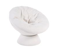 Beliani Fauteuil Moderne en Bou ase Pivotante 360° Blanc Cassé Ringsted