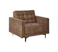 Beliani Fauteuil Moderne en Cuir PU Similicuir Inclinable Lit de Repos Capitonné Pieds Noirs Marron Aberdeen