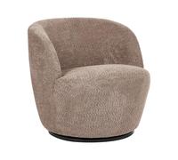 Beliani Fauteuil Moderne en Tissu Chenille Pivotant avec Accoudoirs Assise Large Meuble de Salon Taupe Kuolpa