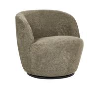 Beliani Fauteuil Moderne en Tissu Chenille Pivotant avec Accoudoirs Assise Large Meuble de Salon Vert Foncé Kuolpa