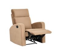 Beliani Fauteuil Moderne en Velours Inclinable Manuel Marron Clair Verdal