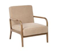 Beliani Fauteuil Moderne Milieu du Siècle Retro Structure en Bois Assise et Dossier en Bou eige Sennels