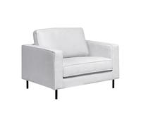 Beliani Fauteuil Moderne Minimaliste Pieds en Métal avec Coussins Tissu Gris Clair Savalen