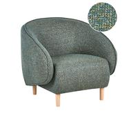 Beliani Fauteuil Moderne Salon Rétro à Dossier Bas en Tissu Vert Umea