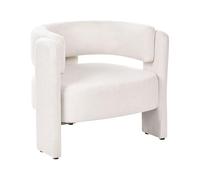Beliani Fauteuil Moderne Scandinave en Tissu Dossier Incurvé Blanc Cassé Maggeby