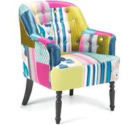 Beliani - Fauteuil patchwork en tissu multicolore MANDAL
