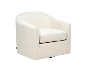 Beliani Fauteuil Pivotant Hydrofuge Rembourrage Épais Tissu Polyester Beige Clair Magnor