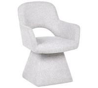 Beliani Fauteuil Pivotant Rembourré en Tissu Siège d'Appoint Assise Large Gris Clair Vallby