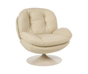 Beliani Fauteuil Pivotant Vintage en Velours avec Assise Rembourré Base Simple Marron Foncé Nolvik