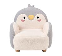 Beliani Fauteuil pour Enfants en Bouclé en Forme de Pingouin Rembourré Gris FYN