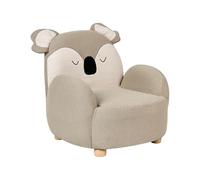 Beliani Fauteuil pour Enfants en Tissu en Forme de Koala Rembourré Taupe Hervik