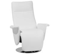Beliani Fauteuil Relax Ultra Moderne en Cuir PU Blanc avec Dossier et Repose-Pied Réglables Style et Confort pour Salon au Design Contemporain