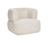 Beliani Fauteuil Rembourré en Tissu Chenille Dossier Incurvé Assise Moderne de Style Scandinave Beige Clair Lohja