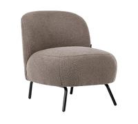 Beliani Fauteuil Rétro en Bouclé Meubles de Salon Bureau Chambre Taupe Kumla