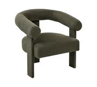 Beliani Fauteuil Retro en Bouclé Pieds Rembourrés Meuble de Salon Vert Ilbro