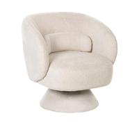 Beliani Fauteuil Retro en Tissu Pivotant avec Coussin Beige Clair Lieksa
