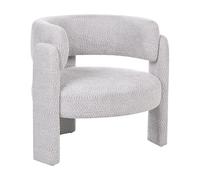 Beliani Fauteuil Scandinave Moderne en Tissu Chenille Rembourré Dossier Incurvé Assise Confortable Gris Clair Burea