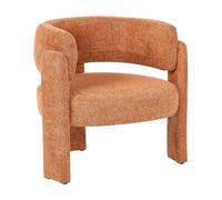 Beliani Fauteuil Scandinave Moderne en Tissu Chenille Rembourré Dossier Incurvé Assise Confortable Orange Burea