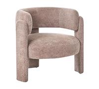 Beliani Fauteuil Scandinave Moderne en Tissu Chenille Rembourré Dossier Incurvé Assise Confortable Taupe Burea