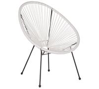 Beliani - Fauteuil Spaghetti - Acapulco - en Rotin PE et Acier, Blanc et Noir