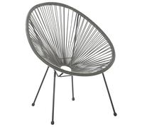 Beliani - Fauteuil Spaghetti - Acapulco II - en Rotin PE et Acier, Gris Foncé et