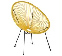 Beliani - Fauteuil Spaghetti - Acapulco II - en Rotin PE et Acier, Jaune